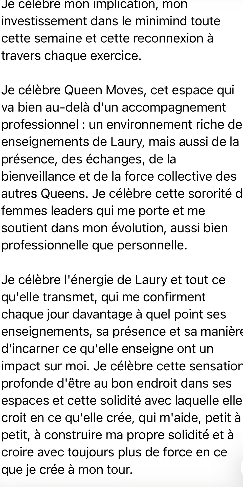 Témoignage d'une participante 5